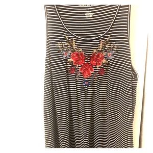 AE comfy tank floral embroidery